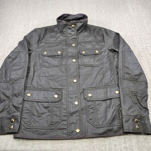 J Crew Jacket Women Small Relaxed Boyfriend Field Waxed Cotton Barn Chore Brown